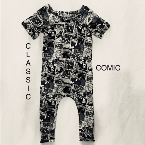 Brand new handmade classic comic romper 6/9m - Picture 1 of 3